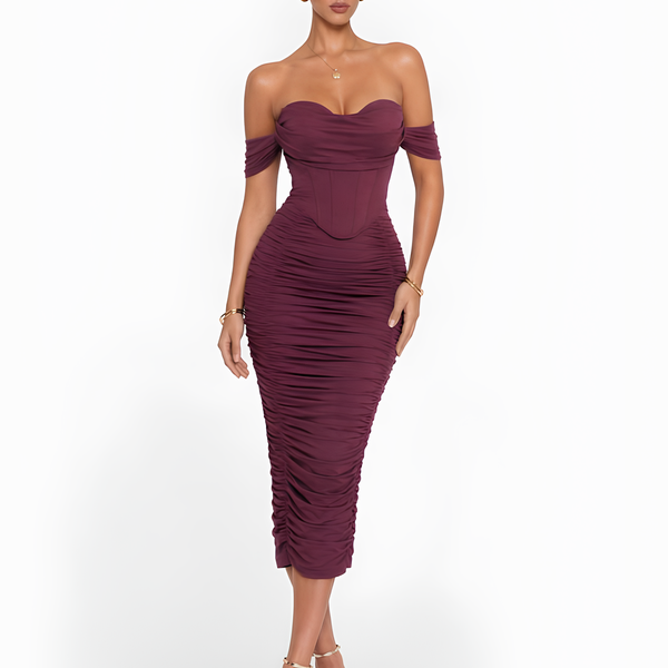 Das Scarlett gesmokte Korsett-Midikleid