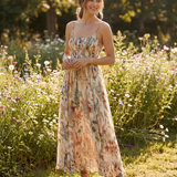 Das Amélie Maxikleid mit Pflanzenmuster